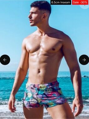 V60 BONDI PRINT SWIM TRUNKS - MONSTERA BLACK